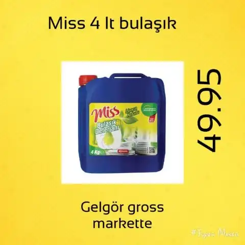 Miss 4 LT Bulaşık Deterjanı Ürün Satışı